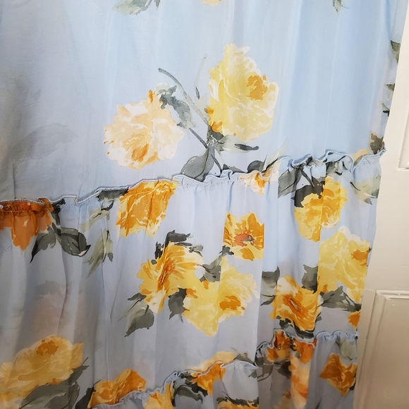 Enfocus Light Blue and Yellow Floral Maxi Dress - Picture 4 of 8